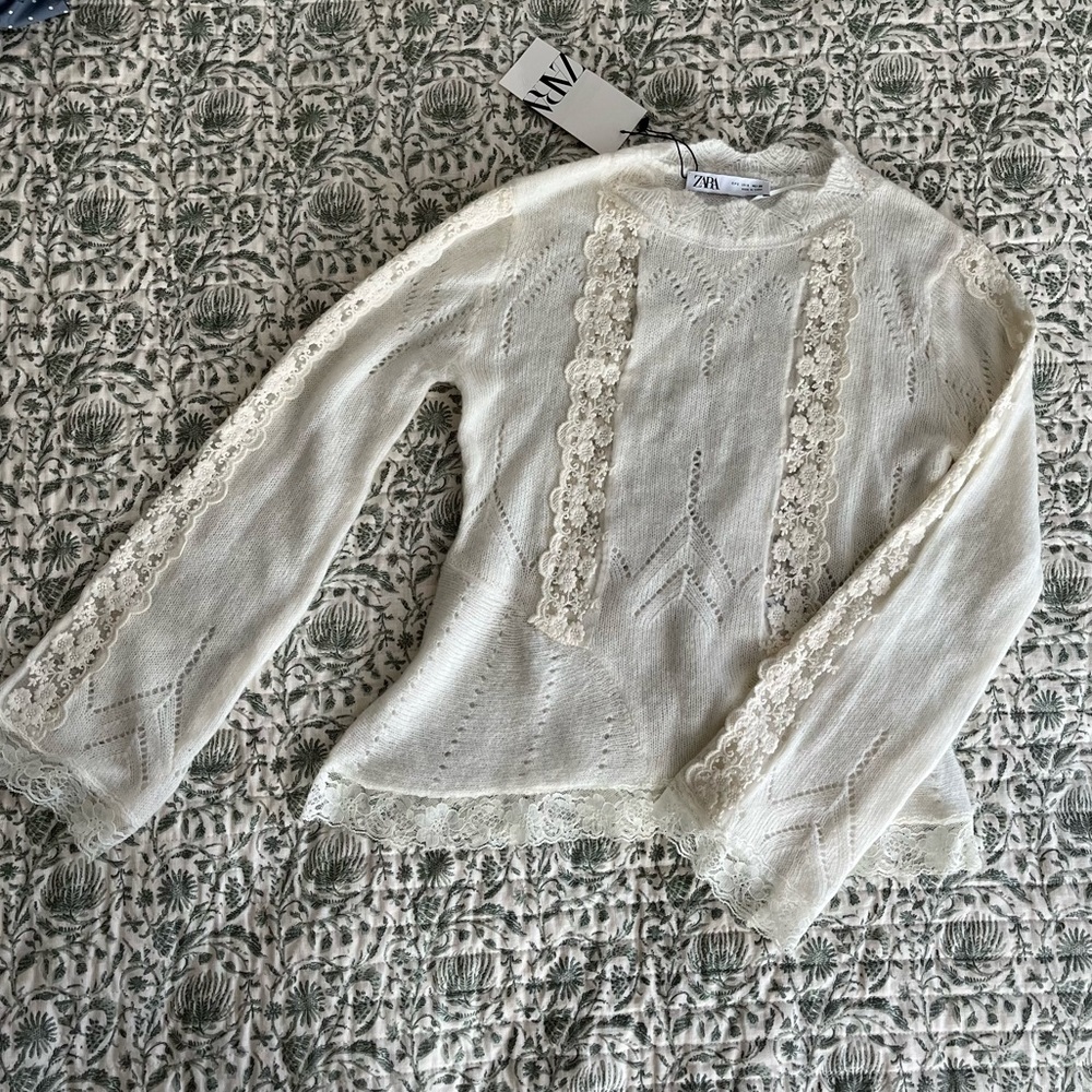 Zara delicate lace sweater
